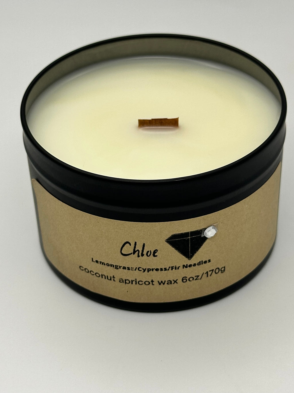 Chloe Diamond Candle - 6oz Black Tin