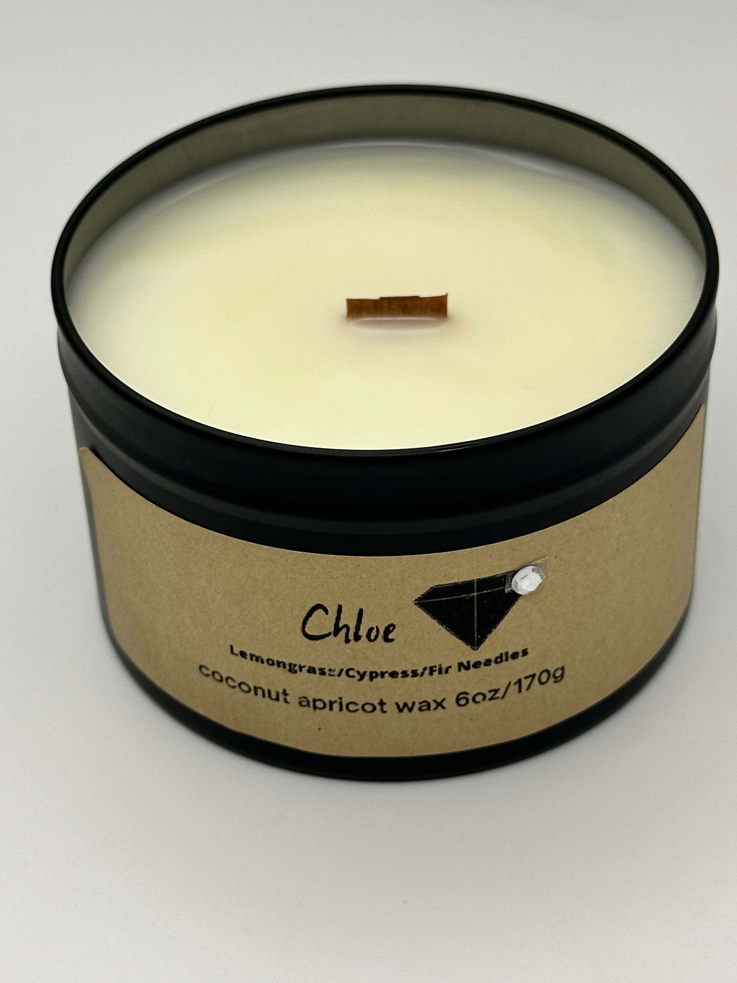 Chloe Diamond Candle - 6oz Black Tin