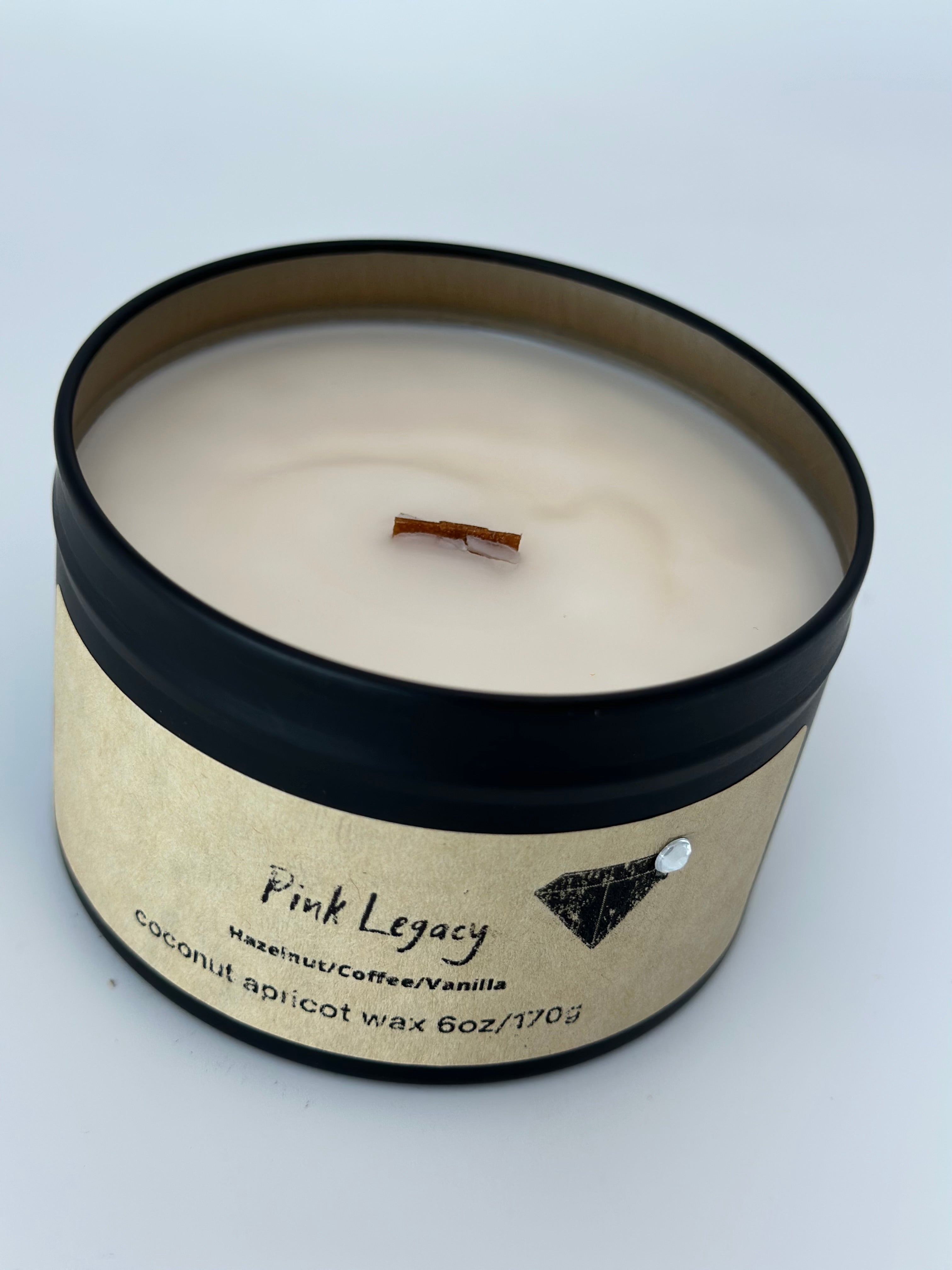Pink Legacy Diamond Candle - 6oz Black Tin