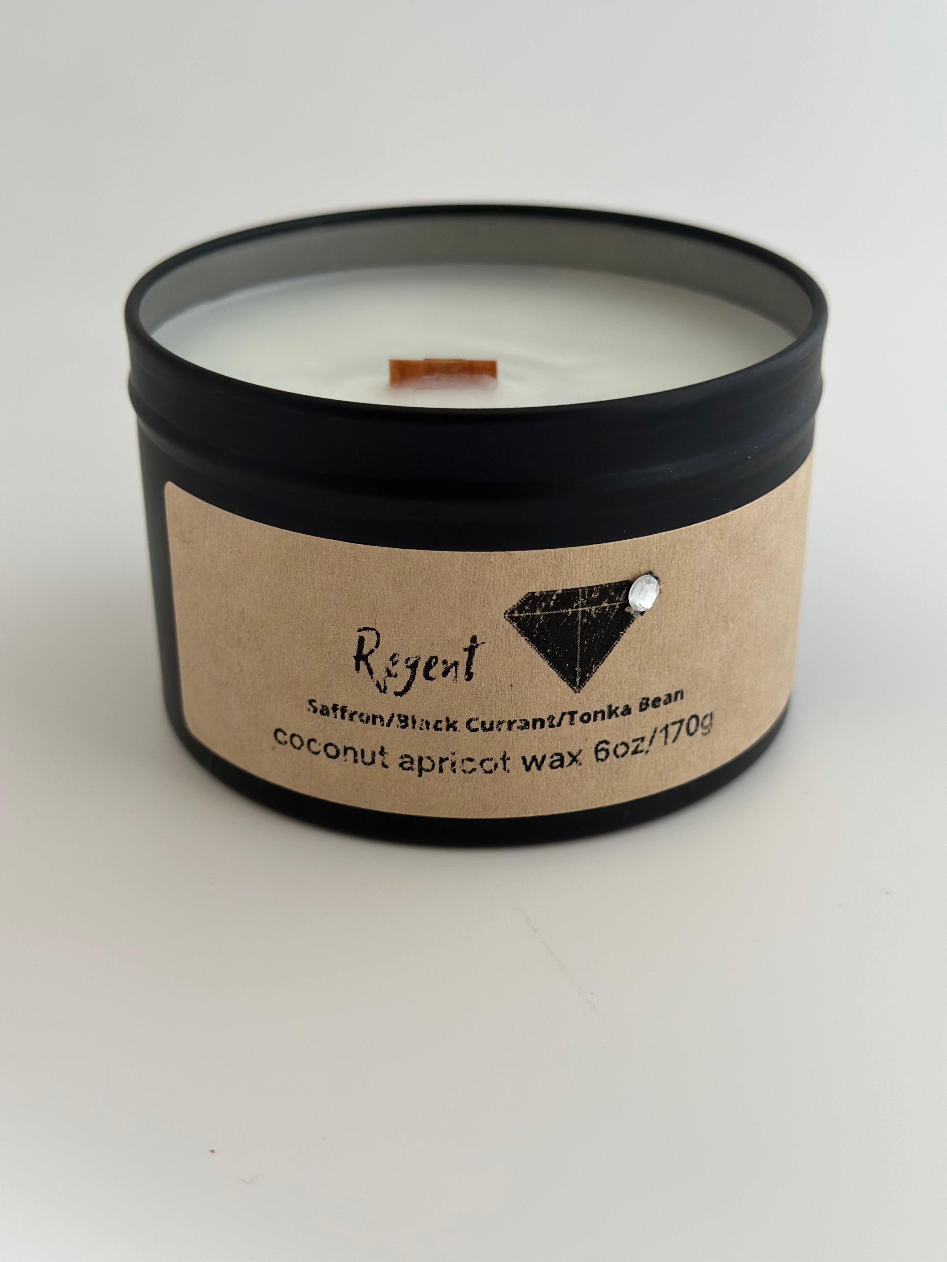 Regent Diamond Candle - 6oz Black Tin