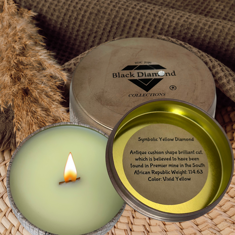 Symbolic Yellow Diamond - Wood Grain Black Diamond Collection 7oz