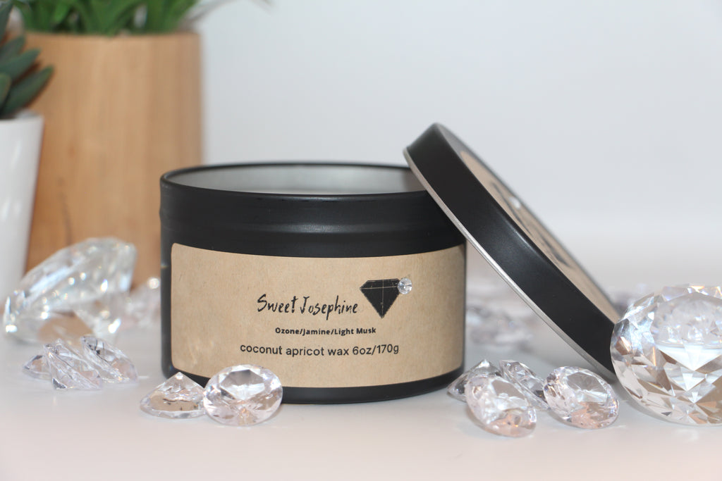 Sweet Josephine Diamond Candle - 6oz Black Tin